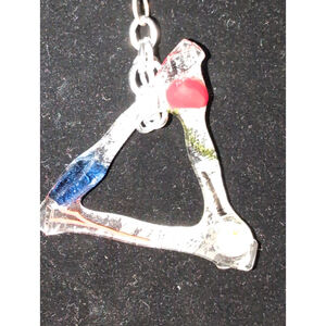 Experimental, Weird and Unusual Fused Glass Pendant, Large Chain